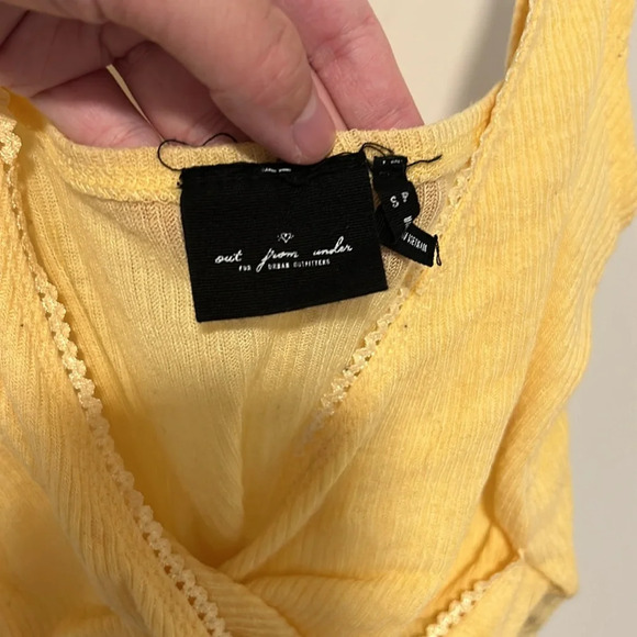 Out from Under Urban Outfitters Yellow Wraparound Crop Top Strap Size Small - Picture 2 of 3